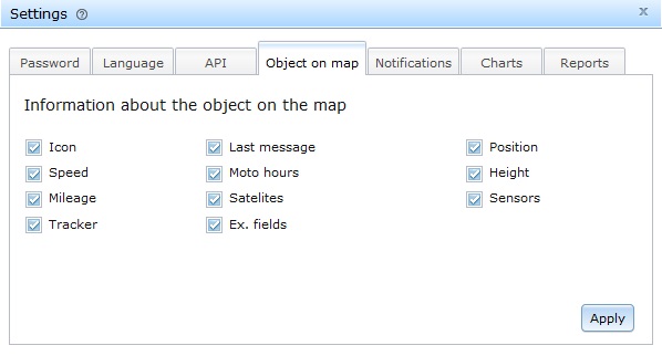 Object on map
